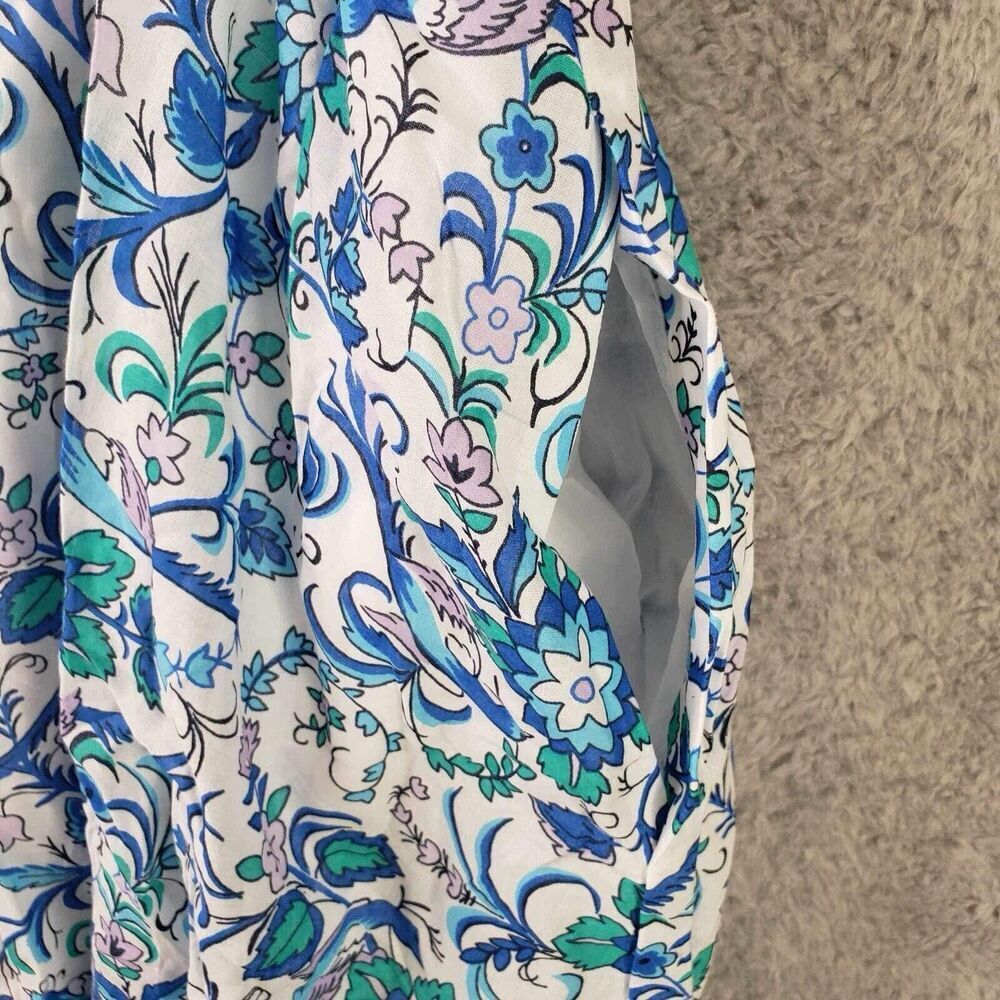 Talbots Blue and Teal Floral Midi Dress - Picture 5 of 8